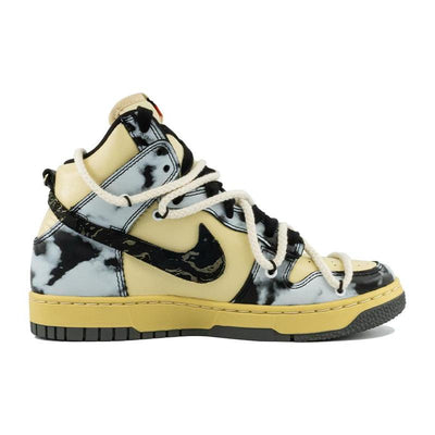 [Custom Mist shadow]  Dunk Skateboarding Shoes Unisex High-top Black/Grey/Beige