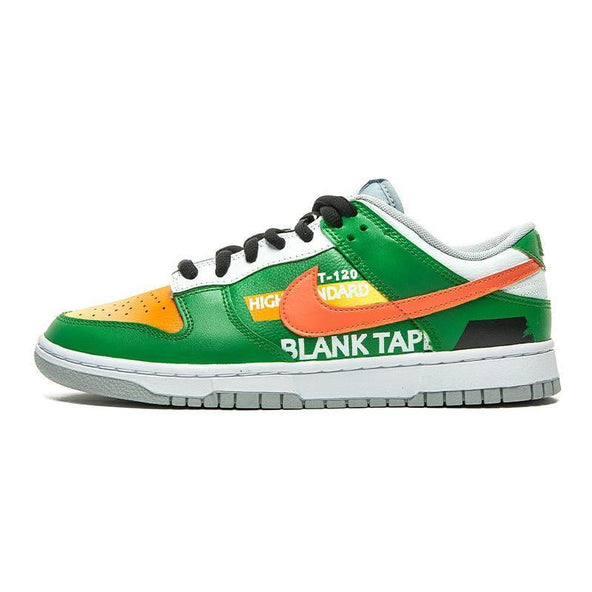 [Custom Men's striped green orange G-BOX]  Dunk Skateboarding Shoes Men Low-top Green Orange
