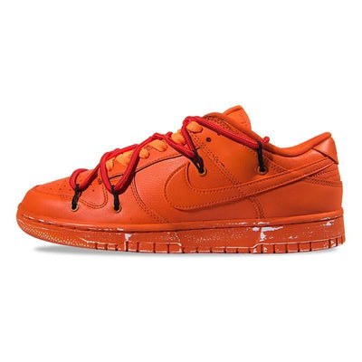 [Custom Aging signal orange]  Dunk Skateboarding Shoes Men Low-top Orange