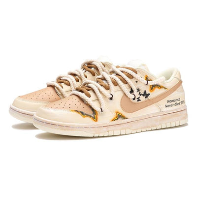 [Custom Men's roasted rice palm]  Dunk Skateboarding Shoes Men Low-top Beige/Brown