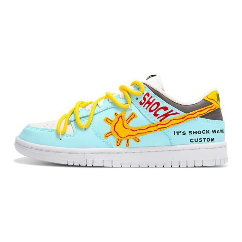 [Custom Male Sun Style]  Dunk Skateboarding Shoes Men Low-top Blue/Orange