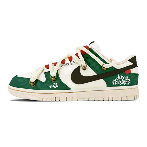 [Custom Jingle bells]  Dunk Skateboarding Shoes Men Low-top Mi/Green/Black