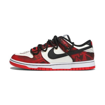 [Custom Ladies, congratulations on your prosperity]  Dunk Skateboarding Shoes Women's Low-top Red/Black/White