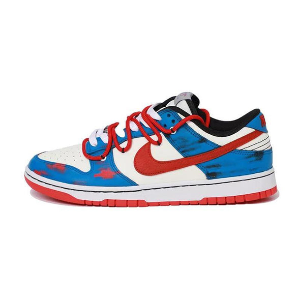 [Custom Rub the blue and red color]  Dunk Skateboarding Shoes Unisex