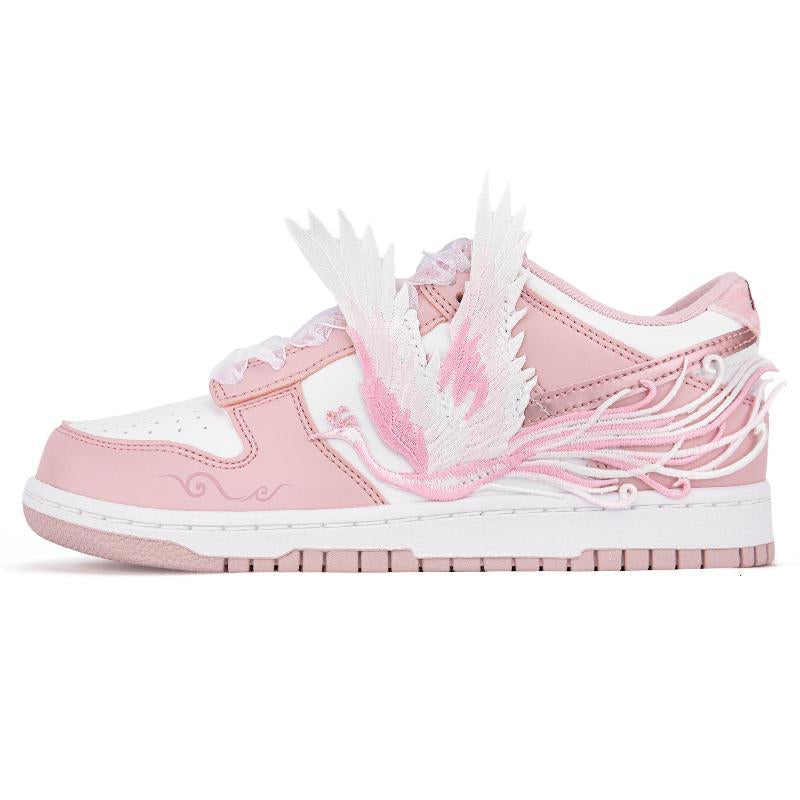 [Custom "Pink Love"]  Dunk Skateboarding Shoes Women's Low-top Pink