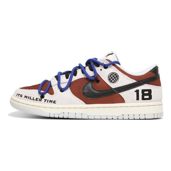 [Custom Men's red racing car]  Dunk Skateboarding Shoes Men Low-top Beige/Red