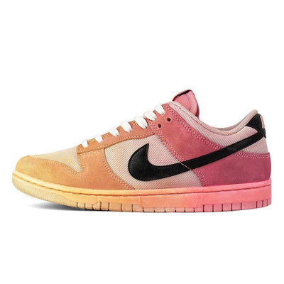 [Custom Men's low-top gradient dye QD]  Dunk Skateboarding Shoes Men Low-top Yellow/Pink