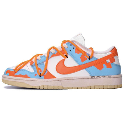 [Custom Rainforest for men and women]  Dunk Skateboarding Shoes Unisex Low-top Blue/Orange