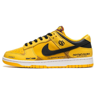 [Custom Dazzling radiance]  Dunk Skateboarding Shoes Men Low-top Yellow/black