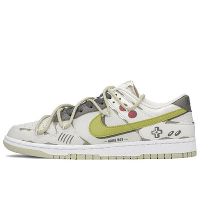 [Custom Street game]  Dunk Skateboarding Shoes Men Low-top Brown/yellow