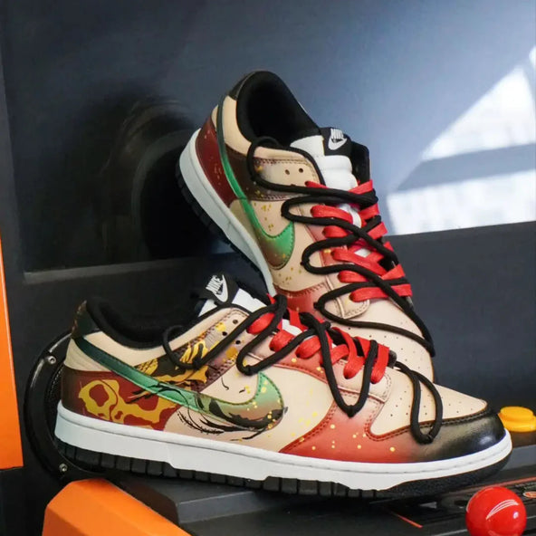 [Custom Ink-wash koi]  Dunk Skateboarding Shoes Men