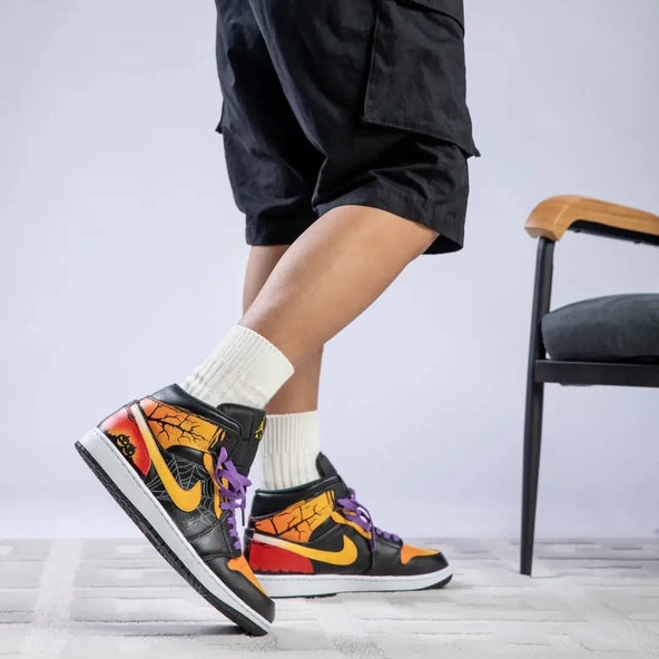 [Custom Halloween Night Fright] Air Jordan 1 High Top Unisex Skateboarding Shoes