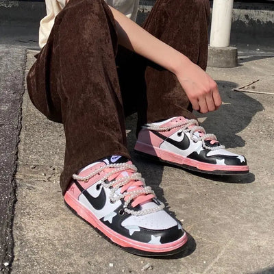 [Custom Star Pearl]  Dunk Skateboarding Shoes Unisex