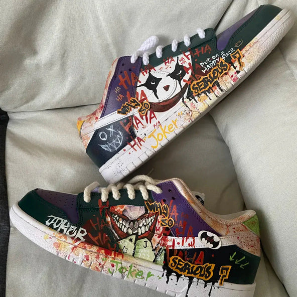 [Custom Doodle 2 Male E]  Dunk Skateboarding Shoes Spilt Color Shoes Men