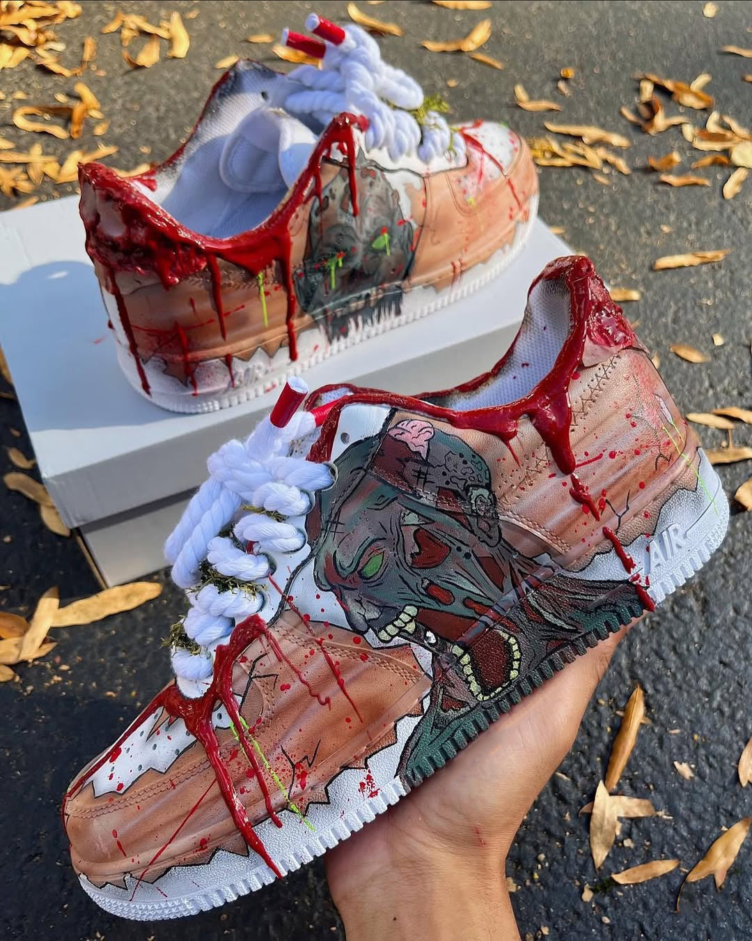 [Customized Zombie Tide Strikes] Air Force 1 Shoes Unisex Hand-painted