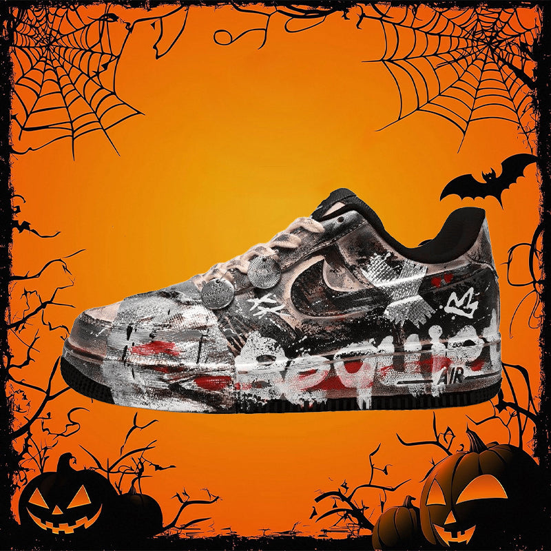 [Custom Unisex Doomsday War God black, white and red]  Air Force 1 Skateboarding Shoes Unisex