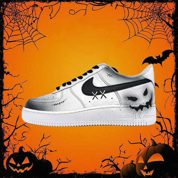[Customized Devilish Smile] Air Force 1 Low-top Shoes Hand-drawn Unisex Black/White