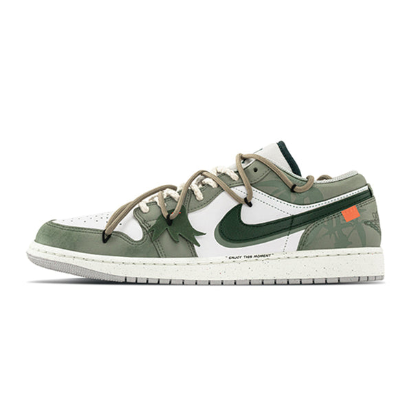 [Custom Bamboo Forest]Air Jordan 1 Skateboarding Shoes Unisex Green