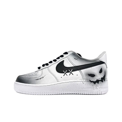 [Customized Devilish Smile] Air Force 1 Low-top Shoes Hand-drawn Unisex Black/White