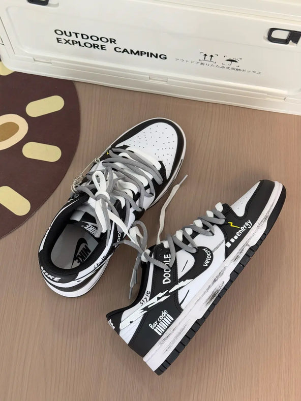 [Custom General energy]  Dunk Skateboarding Shoes Unisex Low-top White