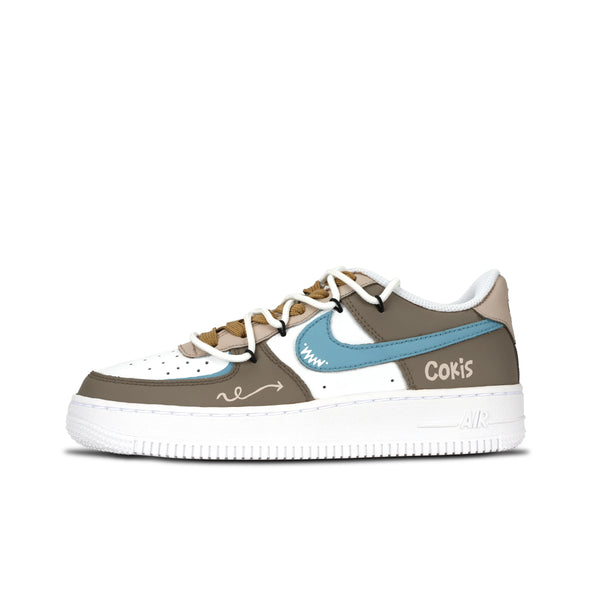 [Customized Arrowl] Air Force 1 Shoes Unisex Minimalist Style Brown