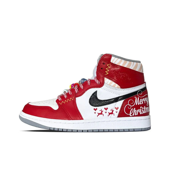 [Custom Christmas Overture] Air Jordan 1 High Top Unisex Skateboarding Shoes