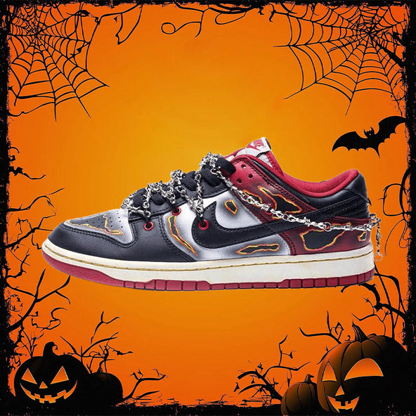 [Custom Men's burned and aged black toes]  Dunk Skateboarding Shoes Men