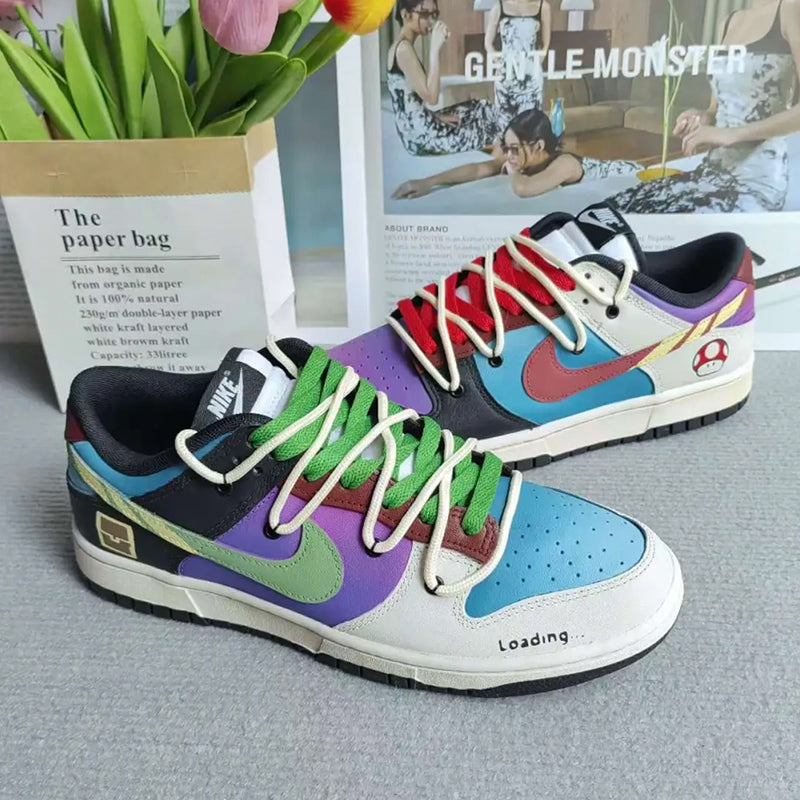 [Custom Super Mario Mandarin Duck]  Dunk Skateboarding Shoes Men