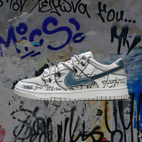 [Custom A line of starry wishes]  Dunk Skateboarding Shoes Men Low-top Black