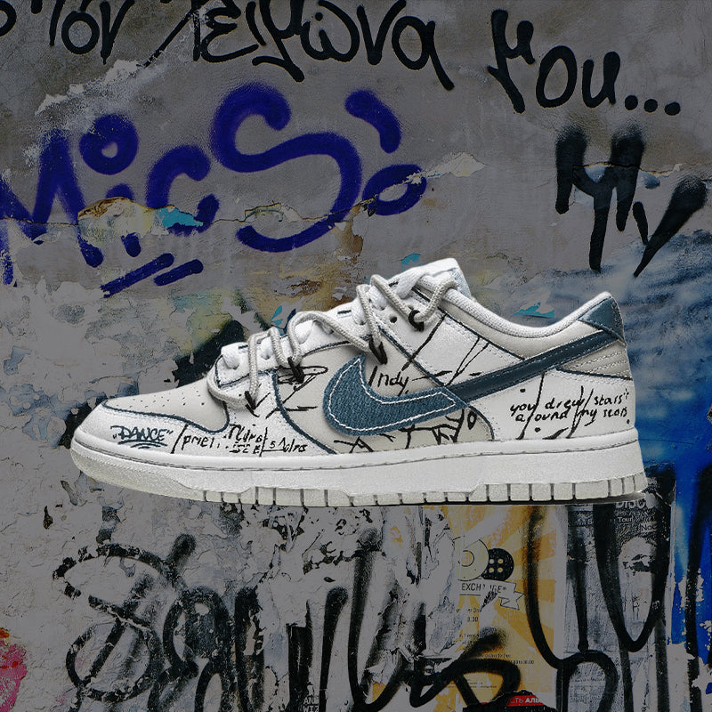 [Custom A line of starry wishes]  Dunk Skateboarding Shoes Men Low-top Black