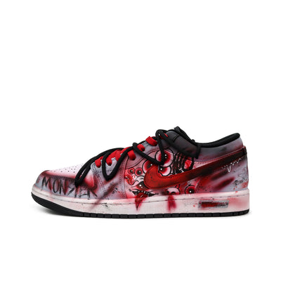 [Custom Monster Slayer] Jordan Skateboarding Shoes Unisex Low-top Gray/Red