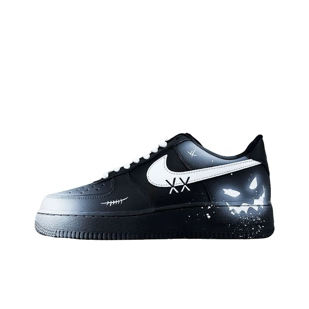 [Customized Devilish Smile] Air Force 1 Low-top Shoes Hand-drawn Unisex Black/White