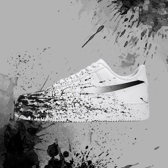 [Custom The scene of the same style for both men and women to recall]  Air Force 1 Skateboard Shoes Men Low-Top White Black