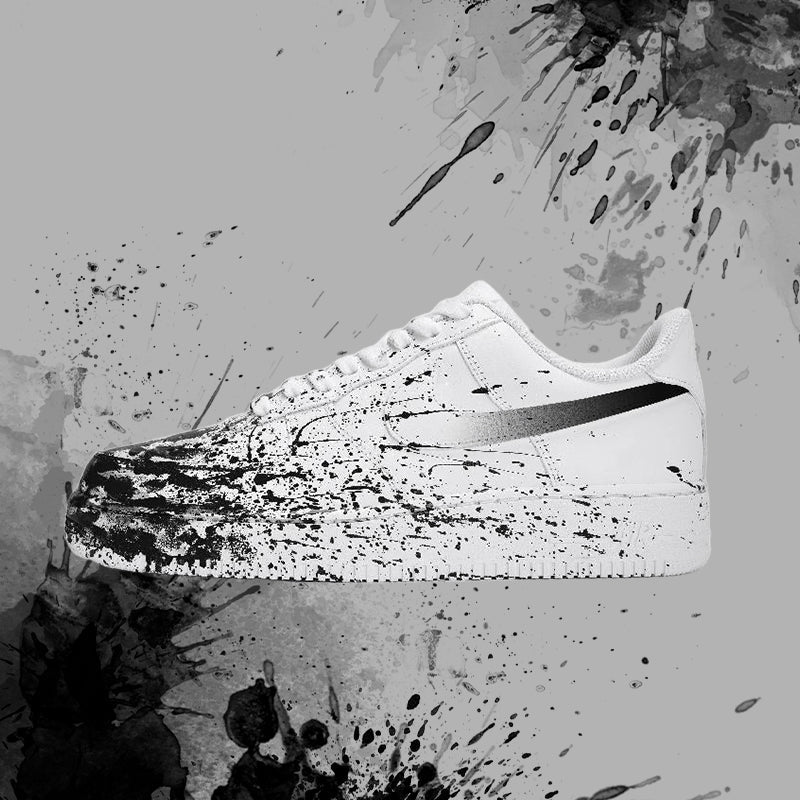 [Custom The scene of the same style for both men and women to recall]  Air Force 1 Skateboard Shoes Men Low-Top White Black