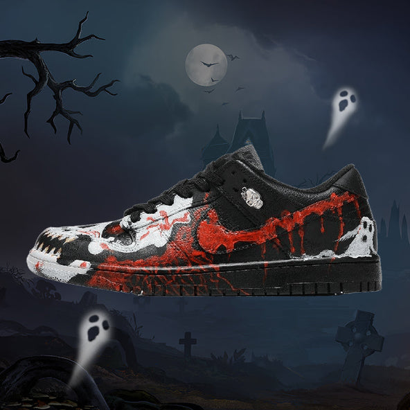 [Custom Halloween Skull]  Dunk Skateboarding Shoes Men