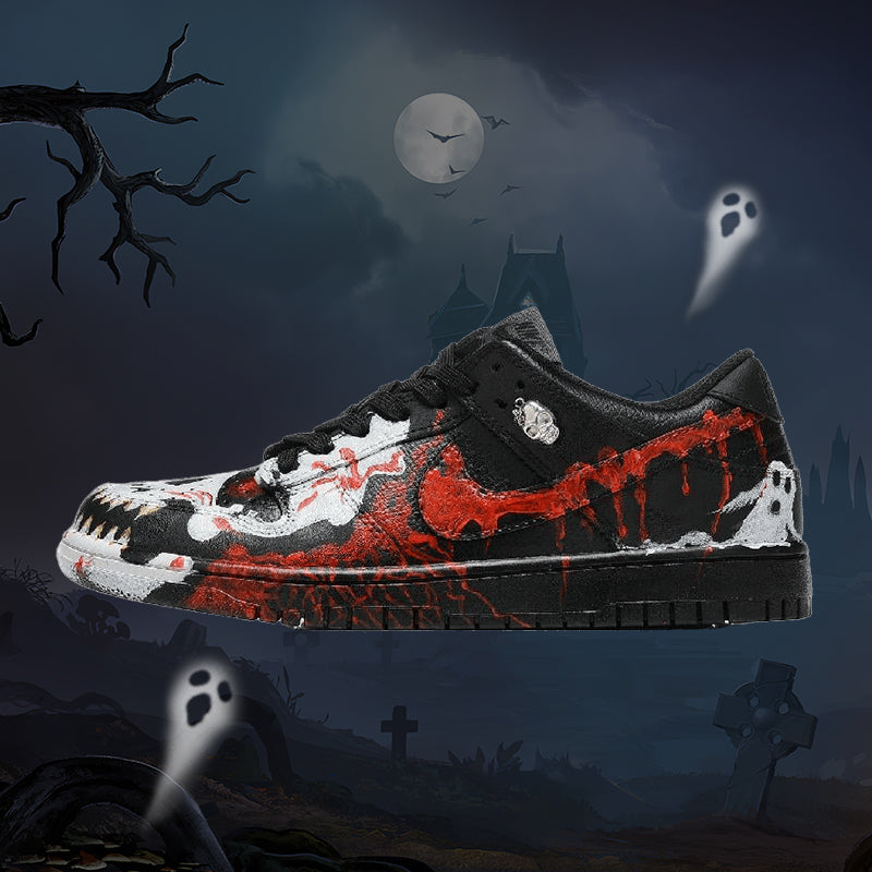 [Custom Halloween Skull]  Dunk Skateboarding Shoes Men