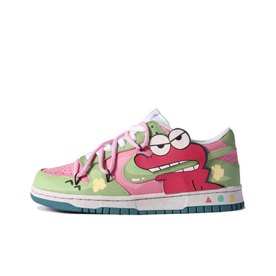 [Custom Alligator Cookies] Dunk Low Skateboarding Shoes Unisex Green/Pink