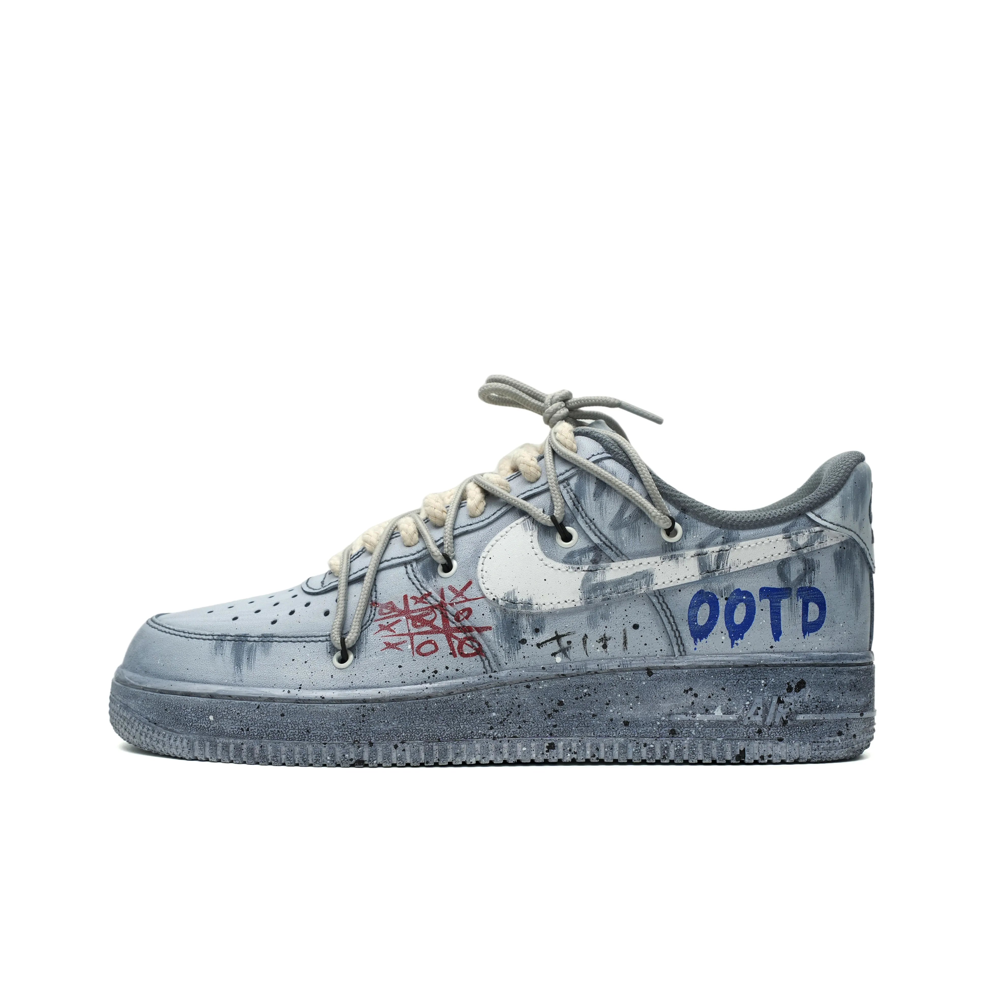 [Customized Graffiti On Cement Wall] Air Force 1 Shoes Unisex Street Art