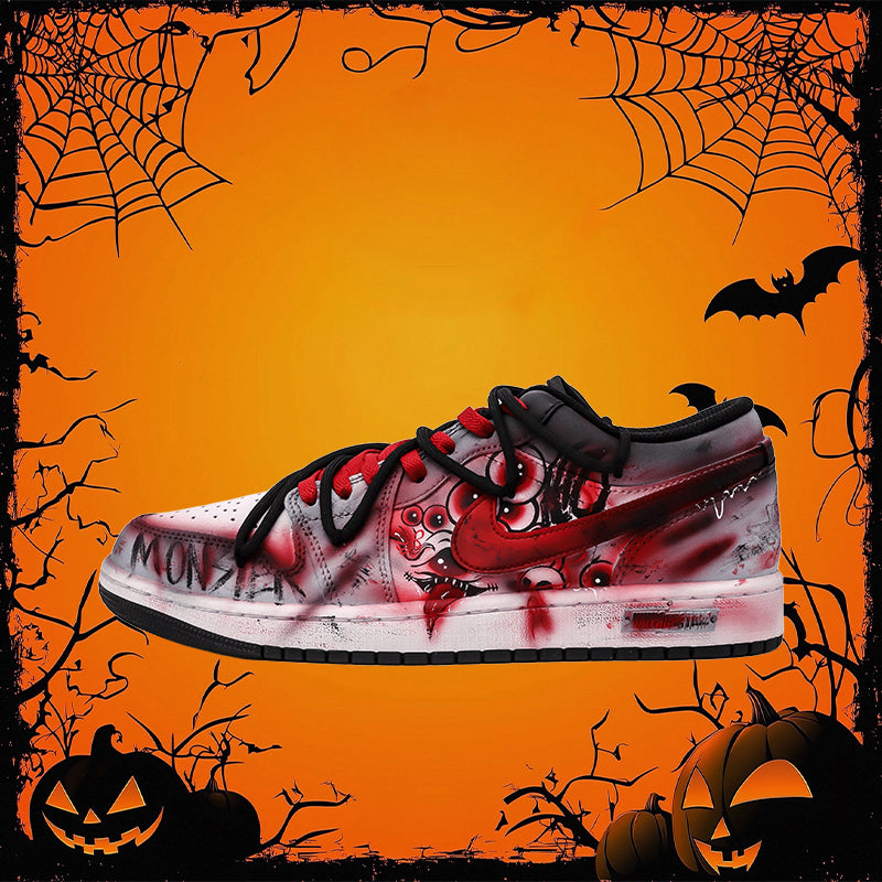 [Custom Monster Slayer] Jordan Skateboarding Shoes Unisex Low-top Gray/Red