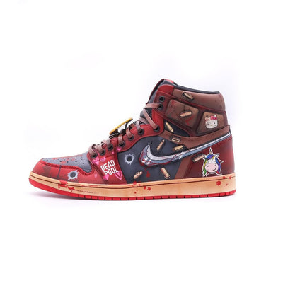 [Customized Deadpool] Air Jordan 1 High Top Shoes Hand-drawn Unisex
