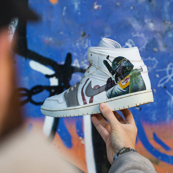 [Custom Boba] Air Jordan 1 Mid Top Unisex Skateboarding Shoes