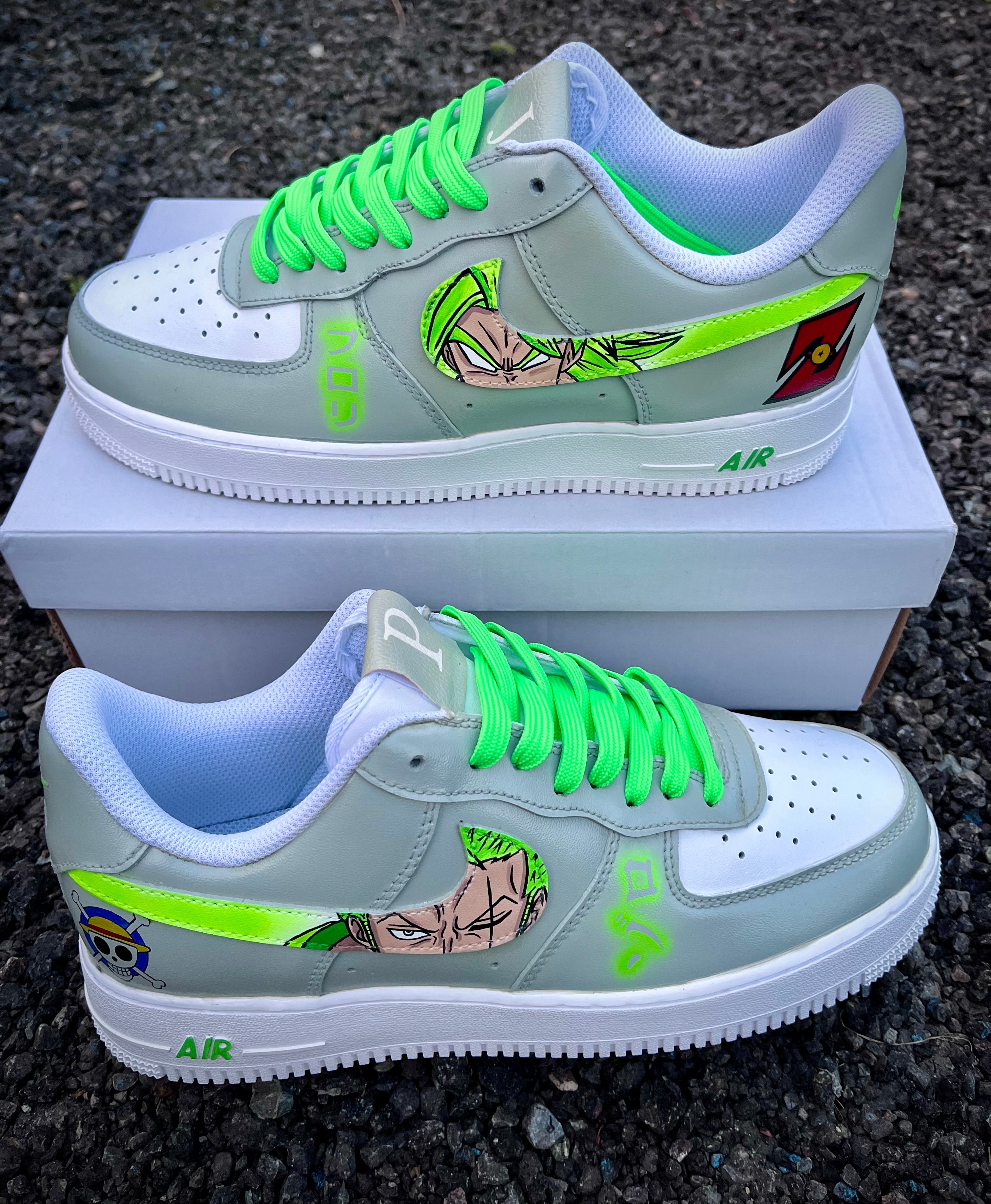[Custom Zoro x Broly] Air Force 1 Skateboarding Shoes Unisex