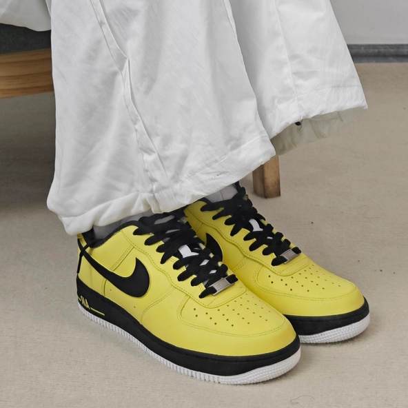 [Custom Yellow Alert]  Air Force 1 Skateboard Shoes Unisex Low-Top Yellow