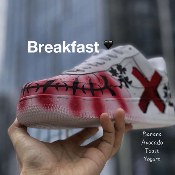 [Custom The female super villain clown is black and red]  Air Force 1 Skateboarding Shoes Women's Low-top Black/white/red