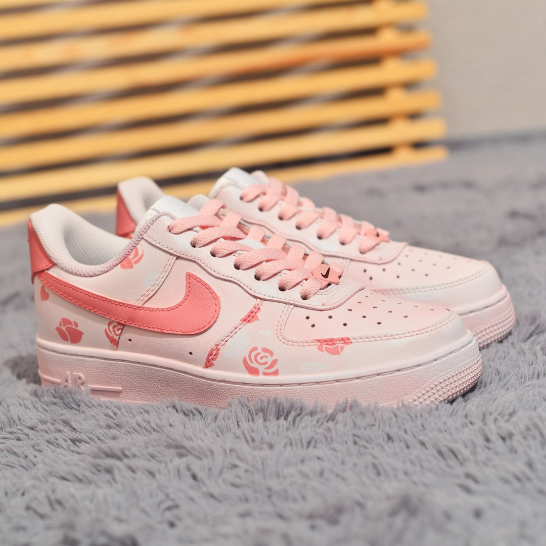 [Custom Women's pink rose]  Air Force 1 Skateboarding Shoes Women's