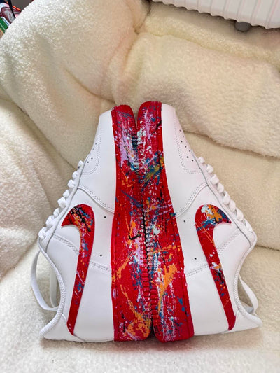 [Customized Fruity Pebbles,Color Inkjet] Air Force 1 Shoes Unisex Red/White