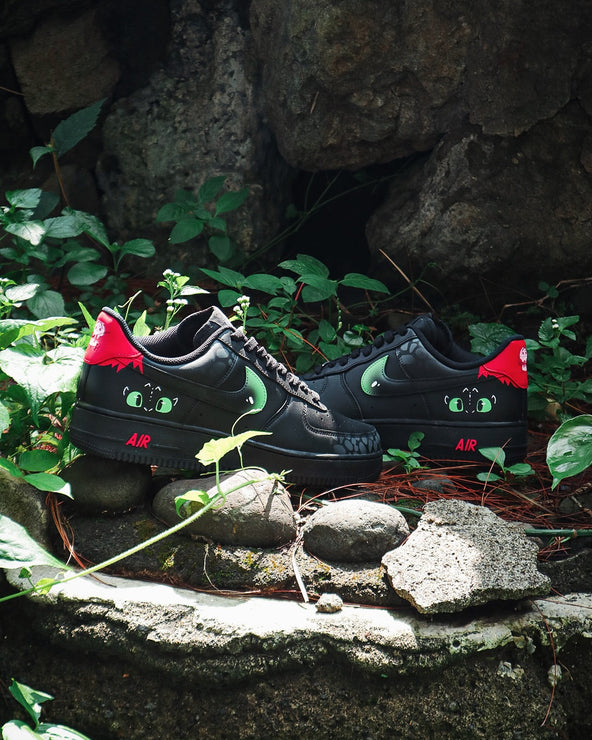 [Custom Toothless] Air Force 1 Skateboarding Shoes Unisex Black