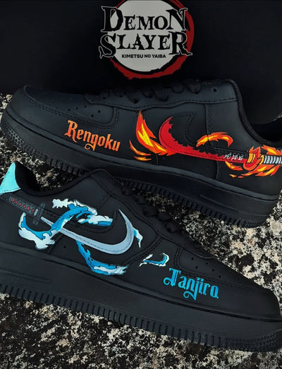 [Customized Kimetsu no Yaiba - Rengoku & Tanjiro] Air Force 1 Anime Shoes Unisex