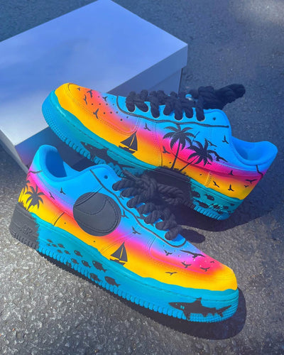 [Customized Coast] Air Force 1 Low-Top Shoes Unisex Gradient Color Hand-Painted