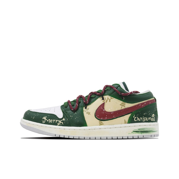[Custom Christmas Rhythm] Jordan Air Jordan 1 Low Top Unisex Skateboarding Shoes